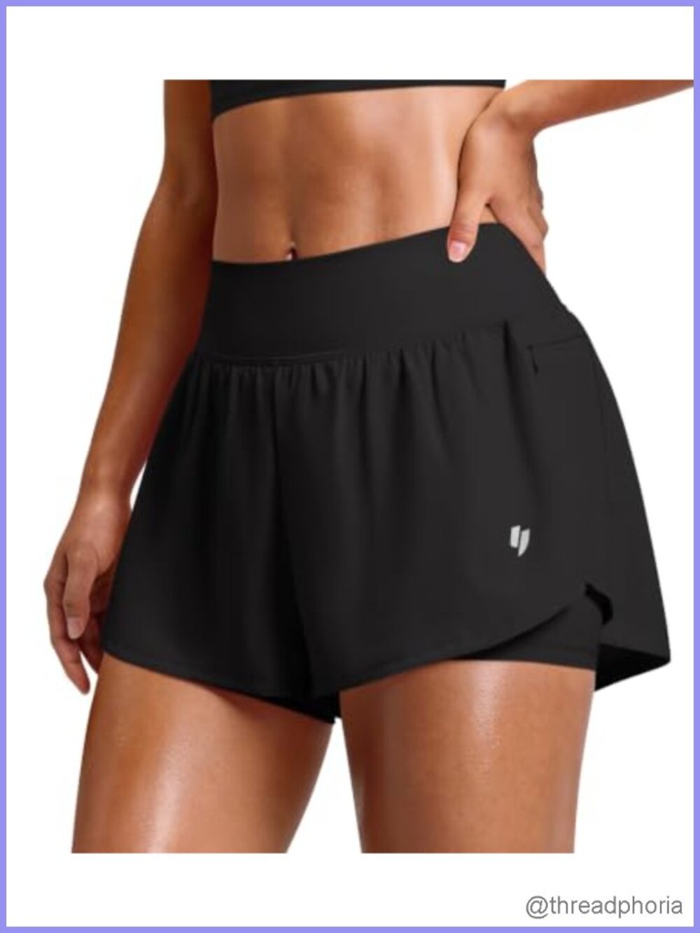 Women's High Waisted Running Shorts 2 in 1 with Pockets Quick Dry